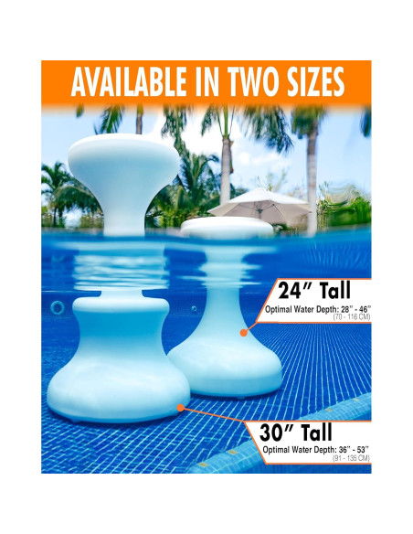 Taburete de piscina sumergible DUNNRITE 61 cm blanco