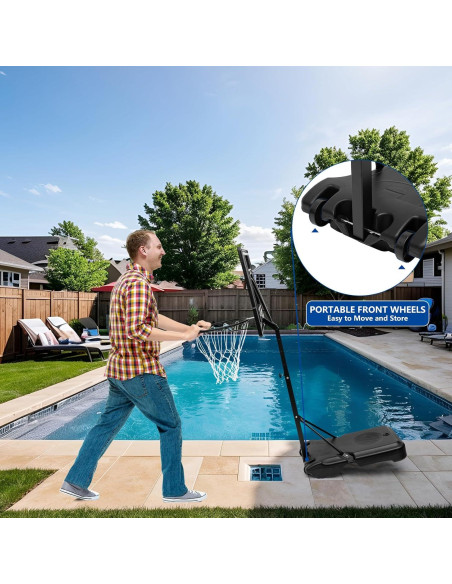 Aro de Baloncesto Portátil DEBERG para Piscina Ajustable 0.91-1.22m