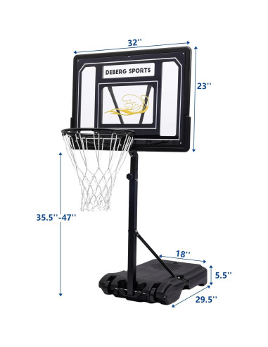 Aro de Baloncesto Portátil DEBERG para Piscina Ajustable 0.91-1.22m