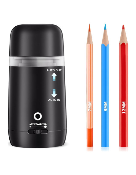 Sacapuntas Eléctrico Automático JARLINK Negro 3 Modos 2000mAh