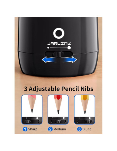 Sacapuntas Eléctrico Automático JARLINK Negro 3 Modos 2000mAh