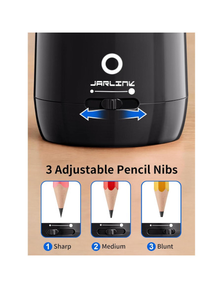Sacapuntas Eléctrico Automático JARLINK Negro 3 Modos 2000mAh