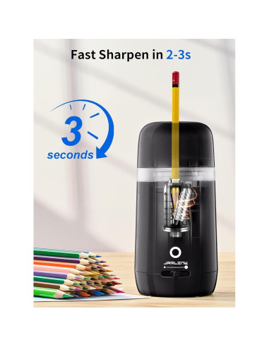 Sacapuntas Eléctrico Automático JARLINK Negro 3 Modos 2000mAh
