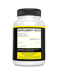 Yohimbina HCL 5mg Dorado Nutrition 270 Cápsulas Veganas 2