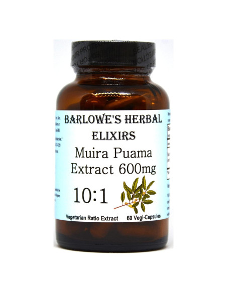 Extracto de Muira Puama 10:1 Barlowe's Herbal Elixirs 600mg 60cápsulas