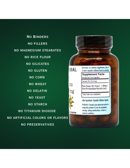 Extracto de Muira Puama 10:1 Barlowe's Herbal Elixirs 600mg 60cápsulas