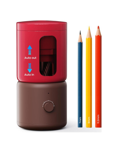 Sacapuntas Eléctrico VUSIGN Rojo 5 Modos Afilado Automático