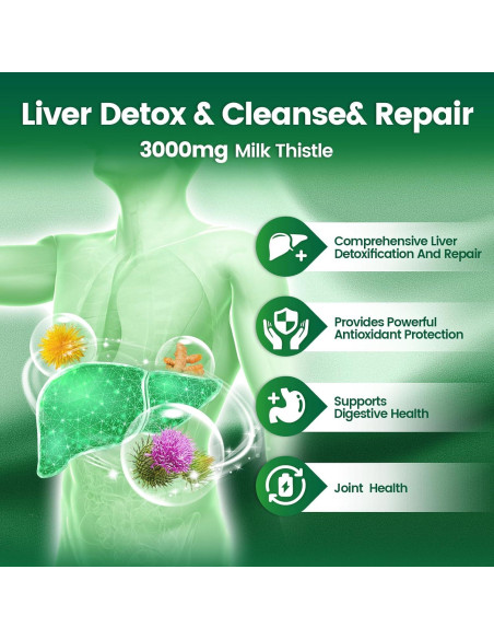 Cápsulas Detox Hepático VivoNu 3000mg 240 Gelatinas Blandas