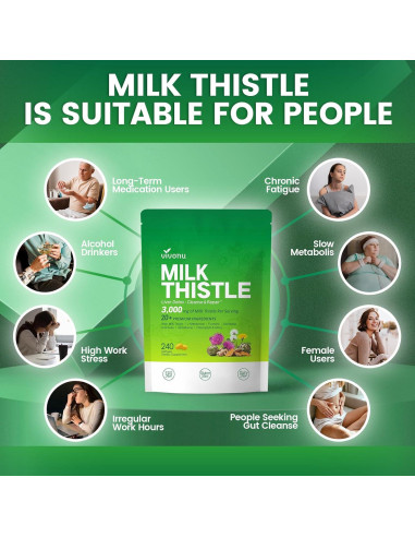 Cápsulas Detox Hepático VivoNu 3000mg 240 Gelatinas Blandas