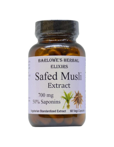 Extracto de Safed Musli Barlowe's Herbal 700 mg 60 Cápsulas Veganas