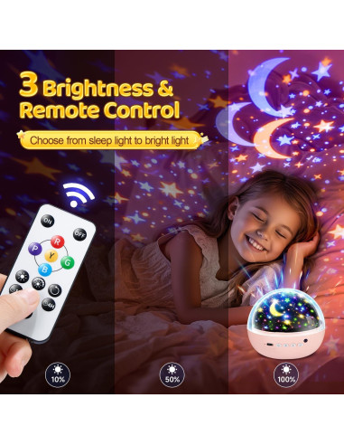 Proyector de Luz Nocturna Unicornio StarYou 3 Películas 93 Efectos