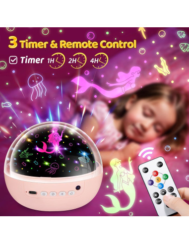 Proyector de Luz Nocturna Unicornio StarYou 3 Películas 93 Efectos