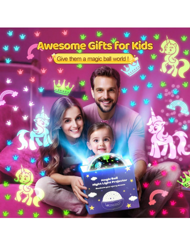 Proyector de Luz Nocturna Unicornio StarYou 3 Películas 93 Efectos