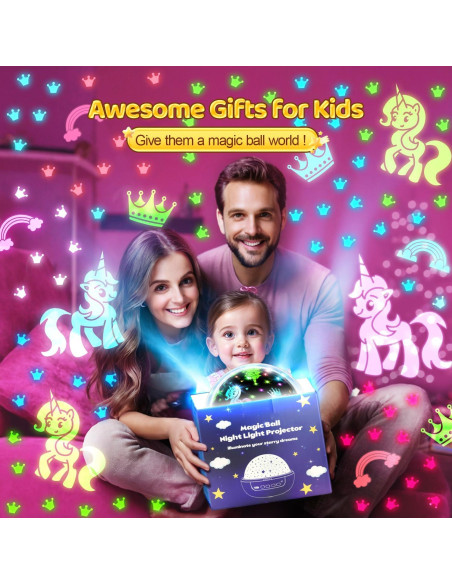 Proyector de Luz Nocturna Unicornio StarYou 3 Películas 93 Efectos