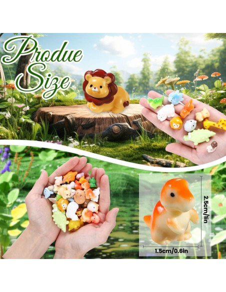 40 Figuras de Animales de Resina DIYDEC para Jardín Miniatura