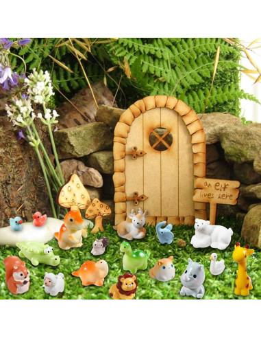 40 Figuras de Animales de Resina DIYDEC para Jardín Miniatura