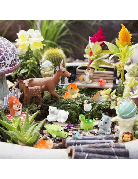 40 Figuras de Animales de Resina DIYDEC para Jardín Miniatura