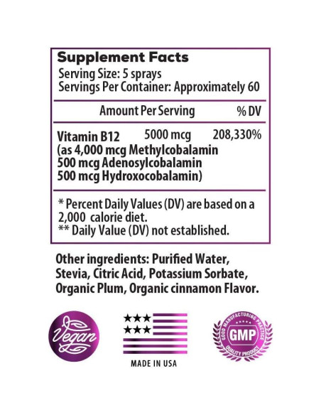 Spray Líquido B12 Ideal Infusion 5000 mcg - CinnaPlum