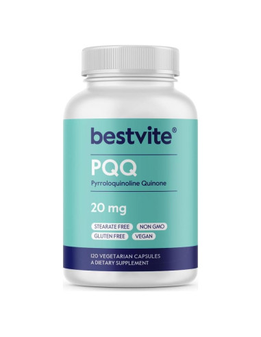 Suplemento PQQ 20mg Bestvite - 120 Cápsulas Veganas