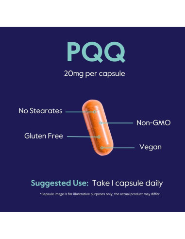Suplemento PQQ 20mg Bestvite - 120 Cápsulas Veganas