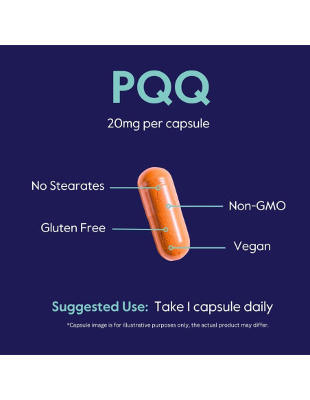 Suplemento PQQ 20mg Bestvite - 120 Cápsulas Veganas