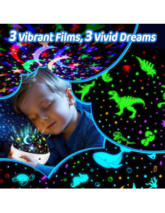 Proyector de Luz Nocturna PIKOY Dinosaurios 3D 31 Colores 2