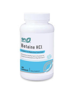Suplemento Hipoalergénico Klaire Labs Betaína HCl 648mg 100 Cápsulas
