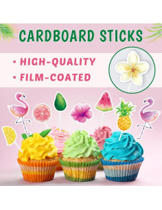 Adornos para Cupcakes WERNNSAI 40 Piezas Flamenco Tropical 2