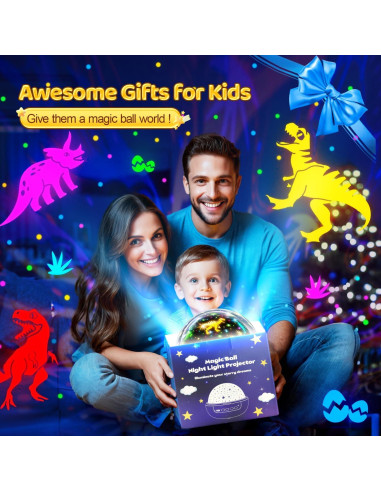 Proyector de Luz Nocturna PIKOY Dinosaurios 3D 31 Colores