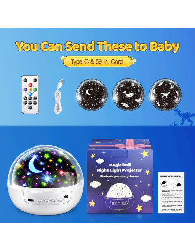 Proyector de Luz Nocturna PIKOY Dinosaurios 3D 31 Colores