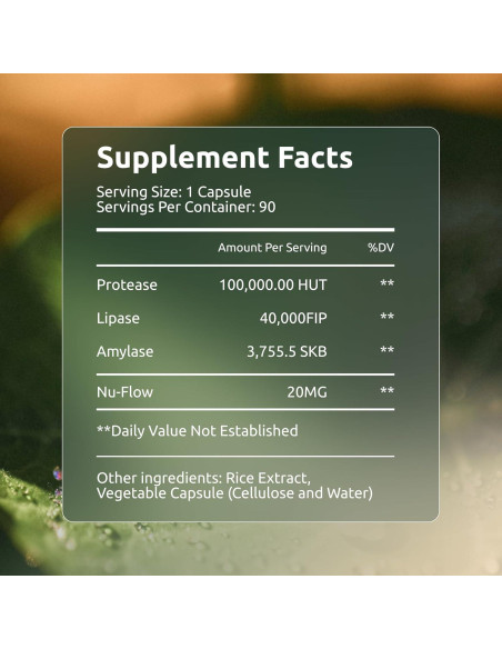 Enzimas Digestivas Boulder Bio 40,000 USP Lipasa Veganas