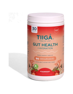 Mezcla Bebida Salud Intestinal Tiiga 340g - Sabor Fresa, Vegano