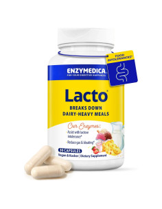 Enzymedica Lacto, Pastillas Veganas de Lactasa 30 Cápsulas