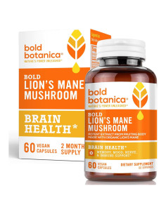 Cápsulas Veganas Hongo Melena de León Bold Botanica 60 Unidades