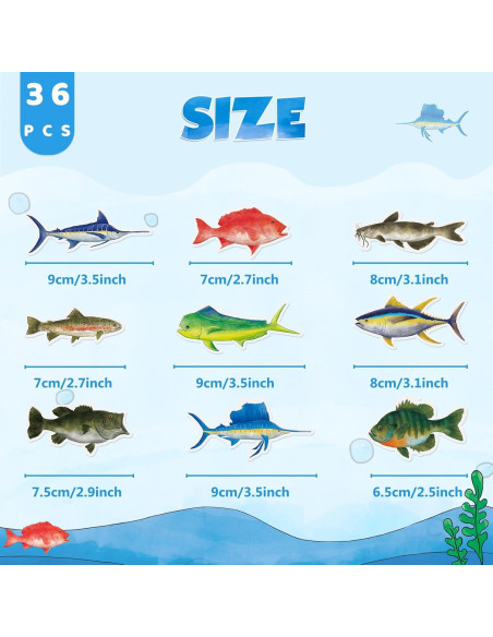 Adornos de Cupcake de Pesca WERNNSAI 36 Piezas Fiesta