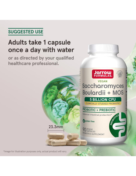 Suplemento Probiótico Jarrow Formulas Saccharomyces 90 Cápsulas