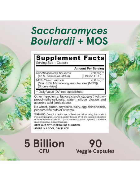 Suplemento Probiótico Jarrow Formulas Saccharomyces 90 Cápsulas
