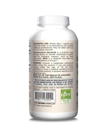 Suplemento Probiótico Jarrow Formulas Saccharomyces 90 Cápsulas