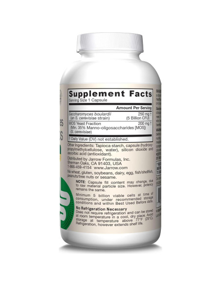 Suplemento Probiótico Jarrow Formulas Saccharomyces 90 Cápsulas