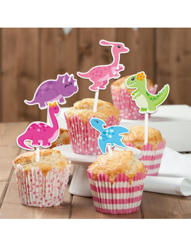 Adornos de Cupcake Dinosaurio WERNNSAI 35 Piezas Fiesta
