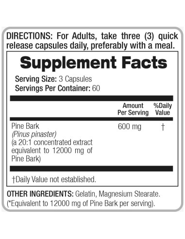 Suplemento Dietético Fito Medic's Extracto de Corteza de Pino 180 Cápsulas