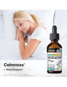 Suplemento Vegano BioKrauter: Tintura de Skullcap 59.15 ml y Gominolas de Valeriana 2