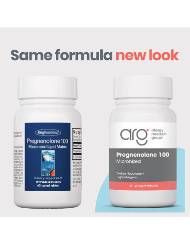 Suplemento de Progesterona Pregnenolona 100mg - Grupo de Investigación de Alergias - 60 Tabletas