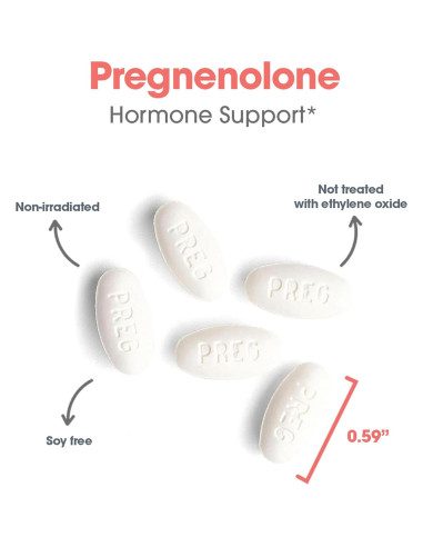 Suplemento de Progesterona Pregnenolona 100mg - Grupo de Investigación de Alergias - 60 Tabletas