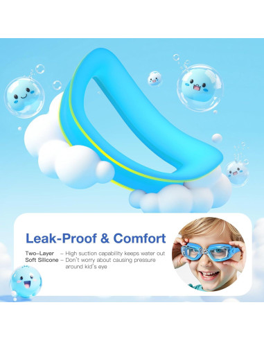 Gafas de natación Braylin para niños, 2 unidades, anti-vaho