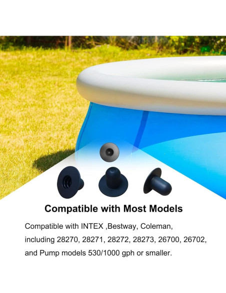 Tapones de Filtro para Bomba de Piscina Popbee - 4 Pcs Negro