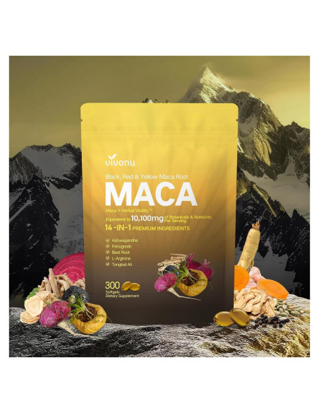 Cápsulas de Raíz de Maca VivoNu 300 Gelatinas 10100mg 100 Días