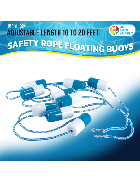 Soga de Seguridad U.S. Pool Supply 6.1m Ajustable con Flotadores