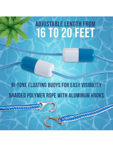 Soga de Seguridad U.S. Pool Supply 6.1m Ajustable con Flotadores