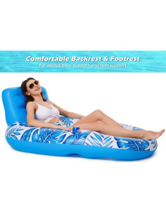 Flotador Inflable Jasonwell para Adultos con Portavasos - Azul 2